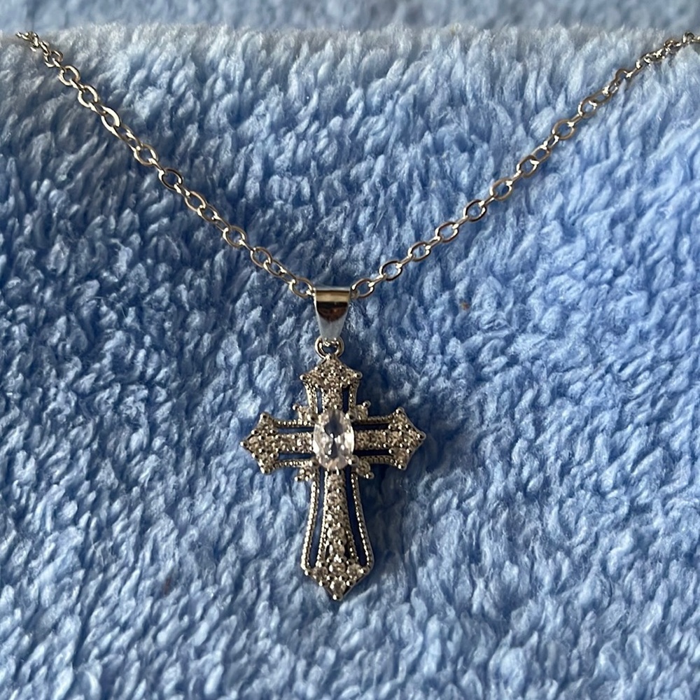 Inlay Cross Pendant Necklace